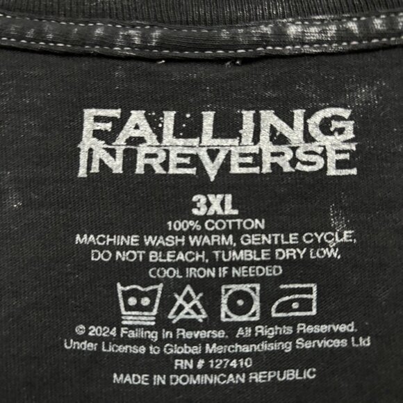 Falling in Reverse All My Life Rock Band Mineral Wash T-Shirt Size 3XL - Picture 4 of 4